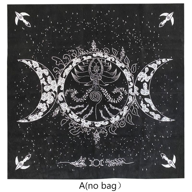 Triple Goddess Moon Phases Altar Cloth with Bag