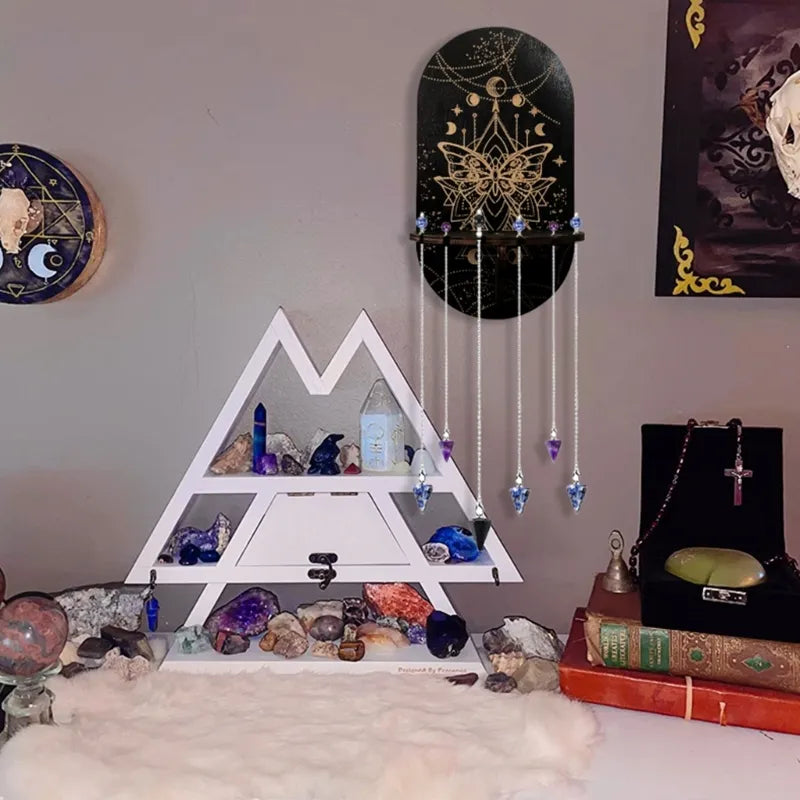 Black Crystal Wall Shelf and Pendulum Holder
